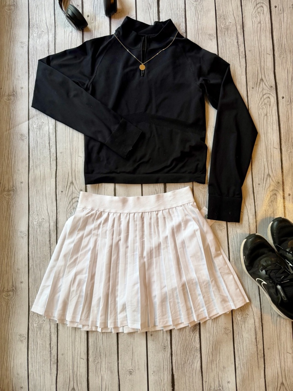 White athletic pleated skort- Women's Tennis Style